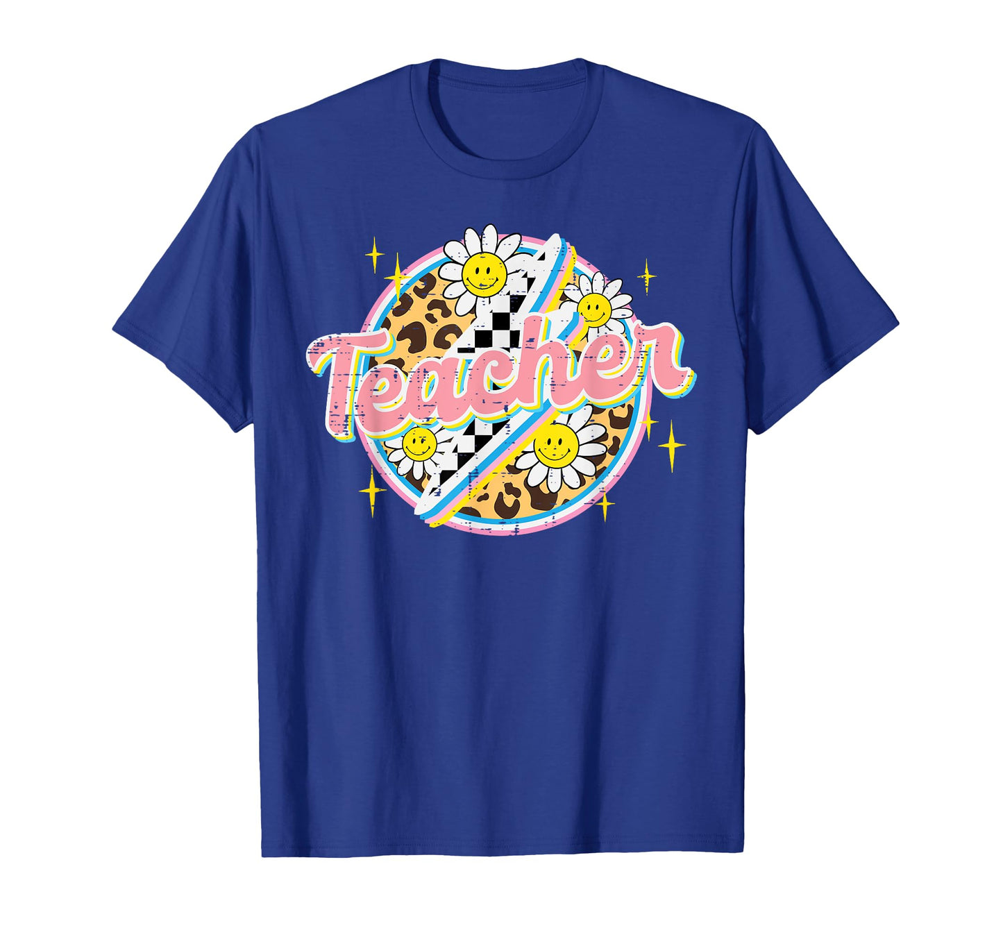 Teacher Groovy Retro Vintage Teaching Women Men T-Shirt