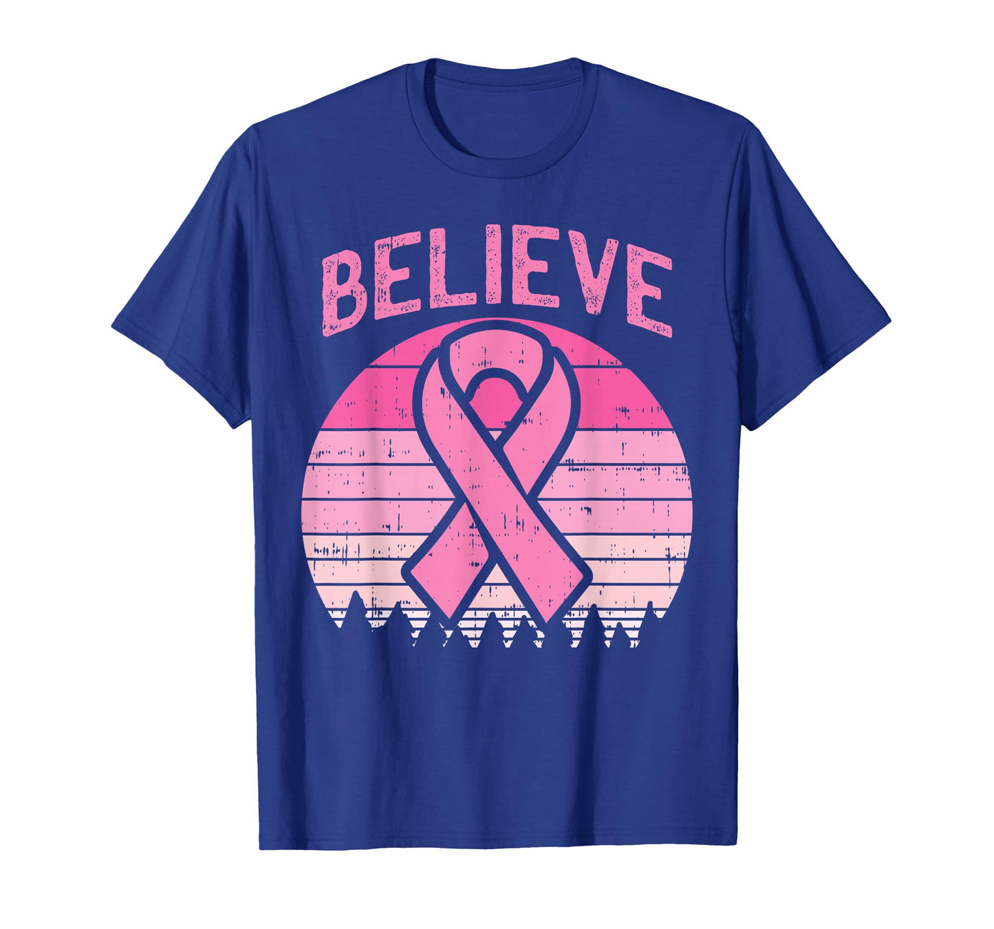 Believe Breast Cancer Awareness Pink Ribbon Women Survivor T-Shirt