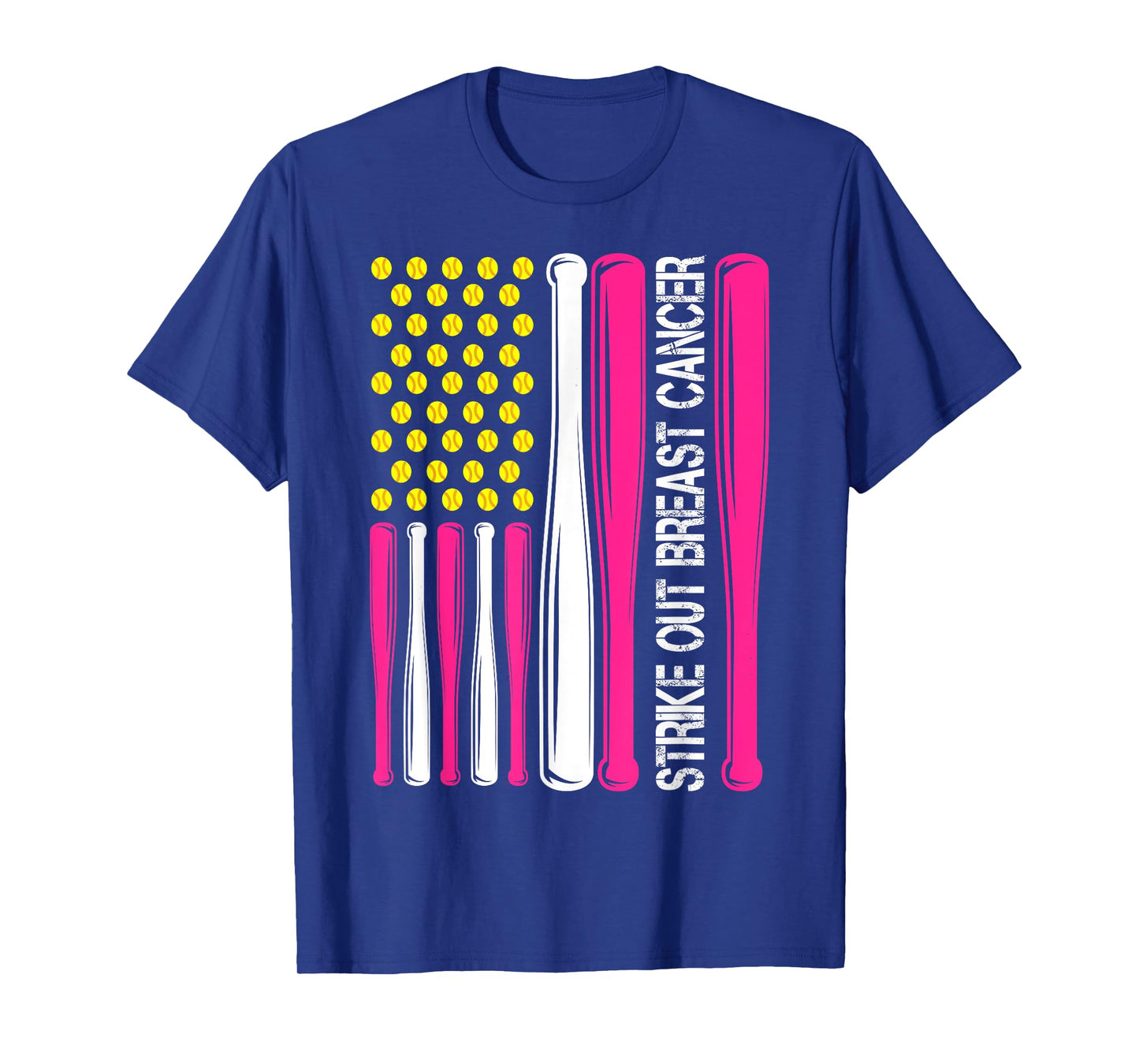 Strike Out Breast Cancer Softball Fight Awareness Men Women T-Shirt