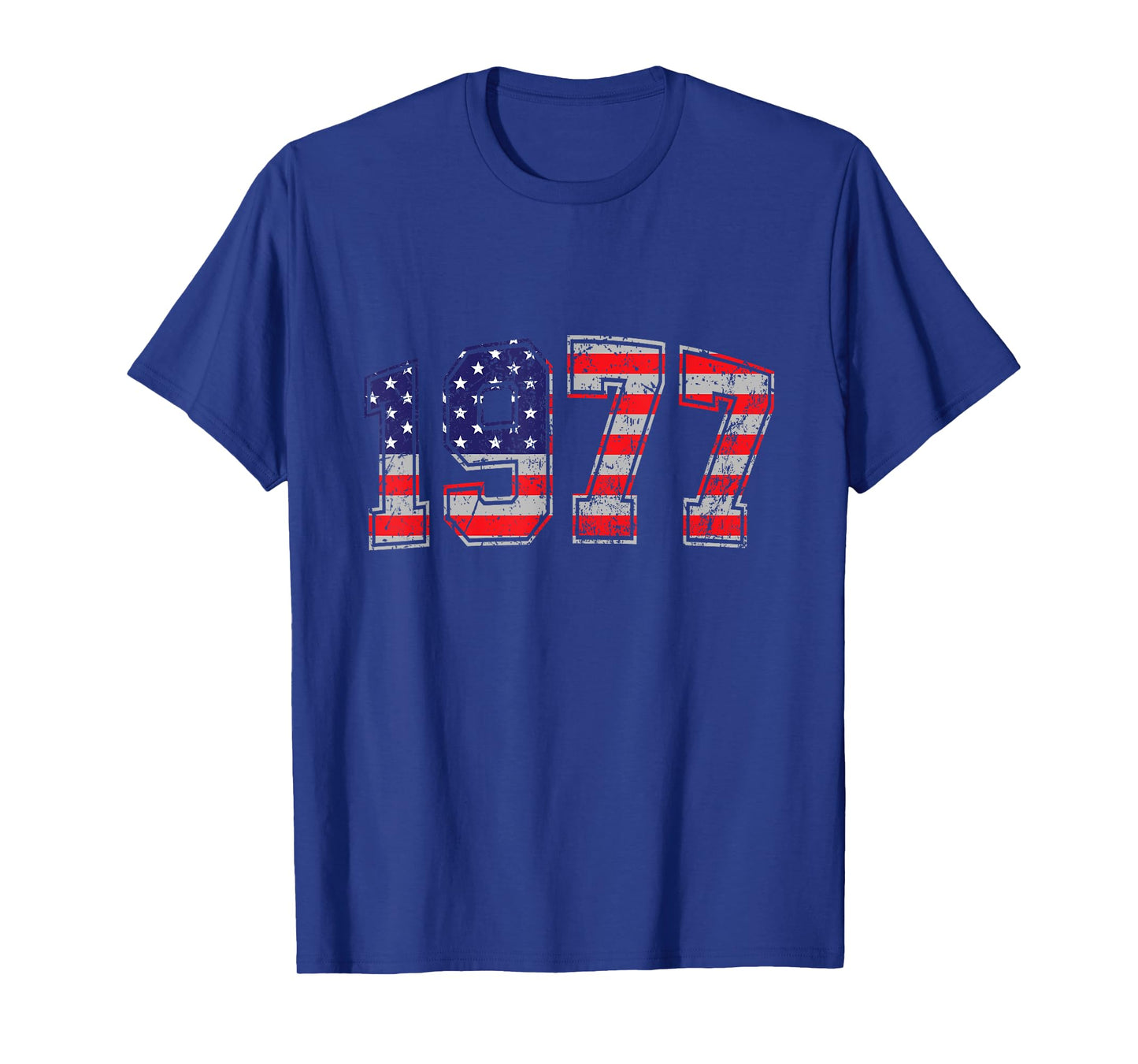 Vintage 1977 47 Years Old American Flag 4th Of July Retro T-Shirt