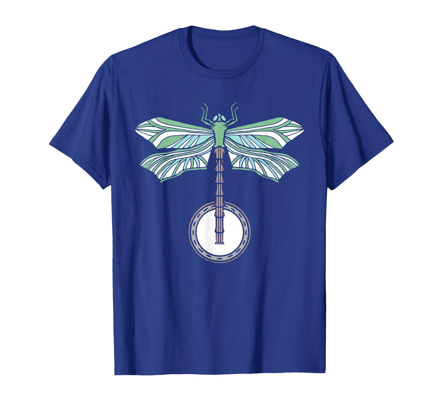 Banjo Dragonfly Artistic Illustration Vintage Retro Graphic T-Shirt