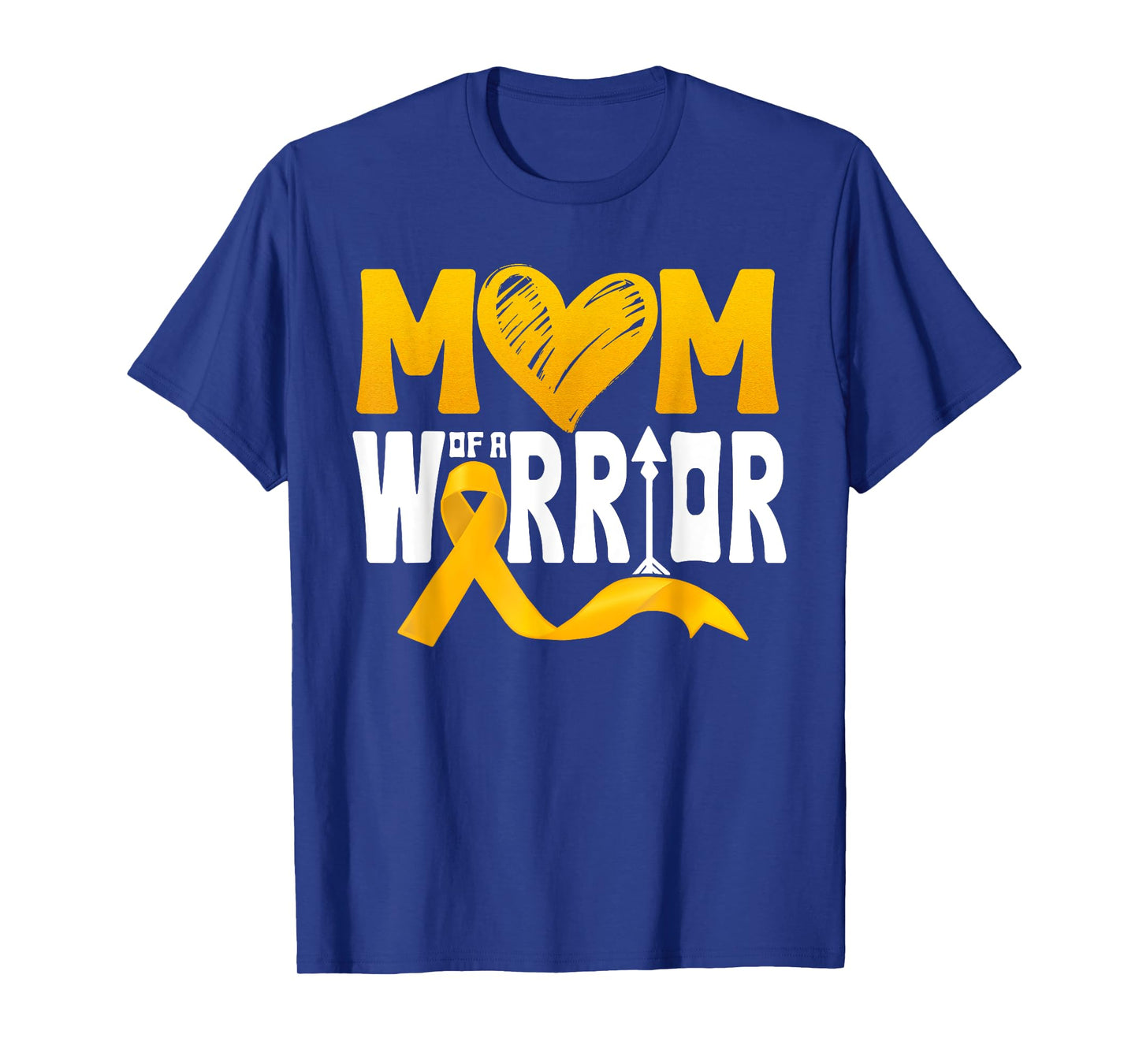 Mom of A Warrior Childhood Cancer Awareness Gold Ribbon T-Shirt