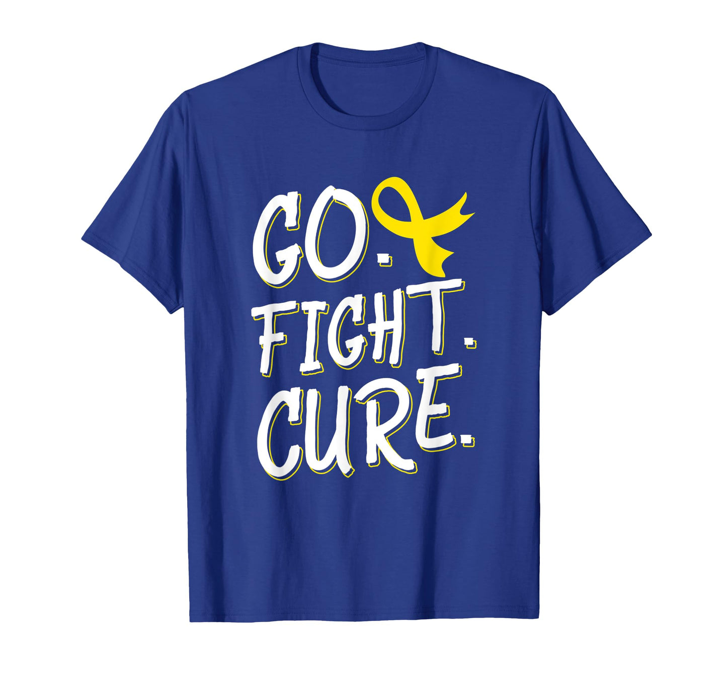 Go Fight Cure Childhood Cancer Gold Ribbon Awareness T-shirt