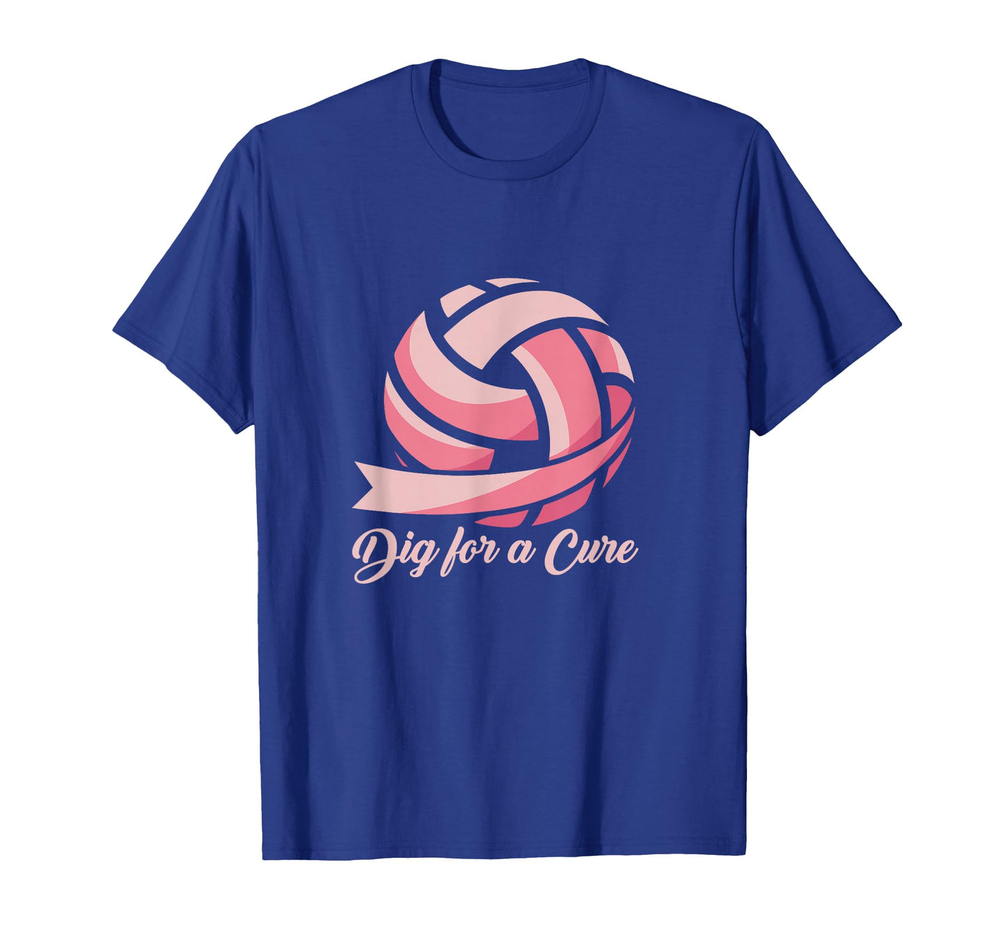 Funny Dig for Cure Ribbon Volleyball Breast Cancer Awareness T-Shirt