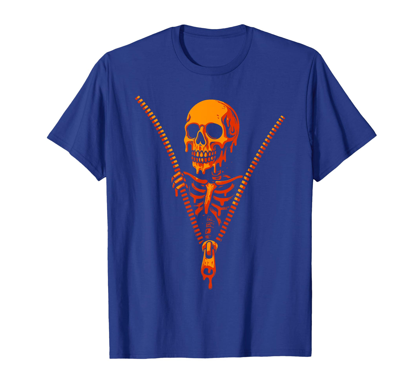 Melting Skeleton Unzipped Chest Halloween Creepy Costume T-Shirt