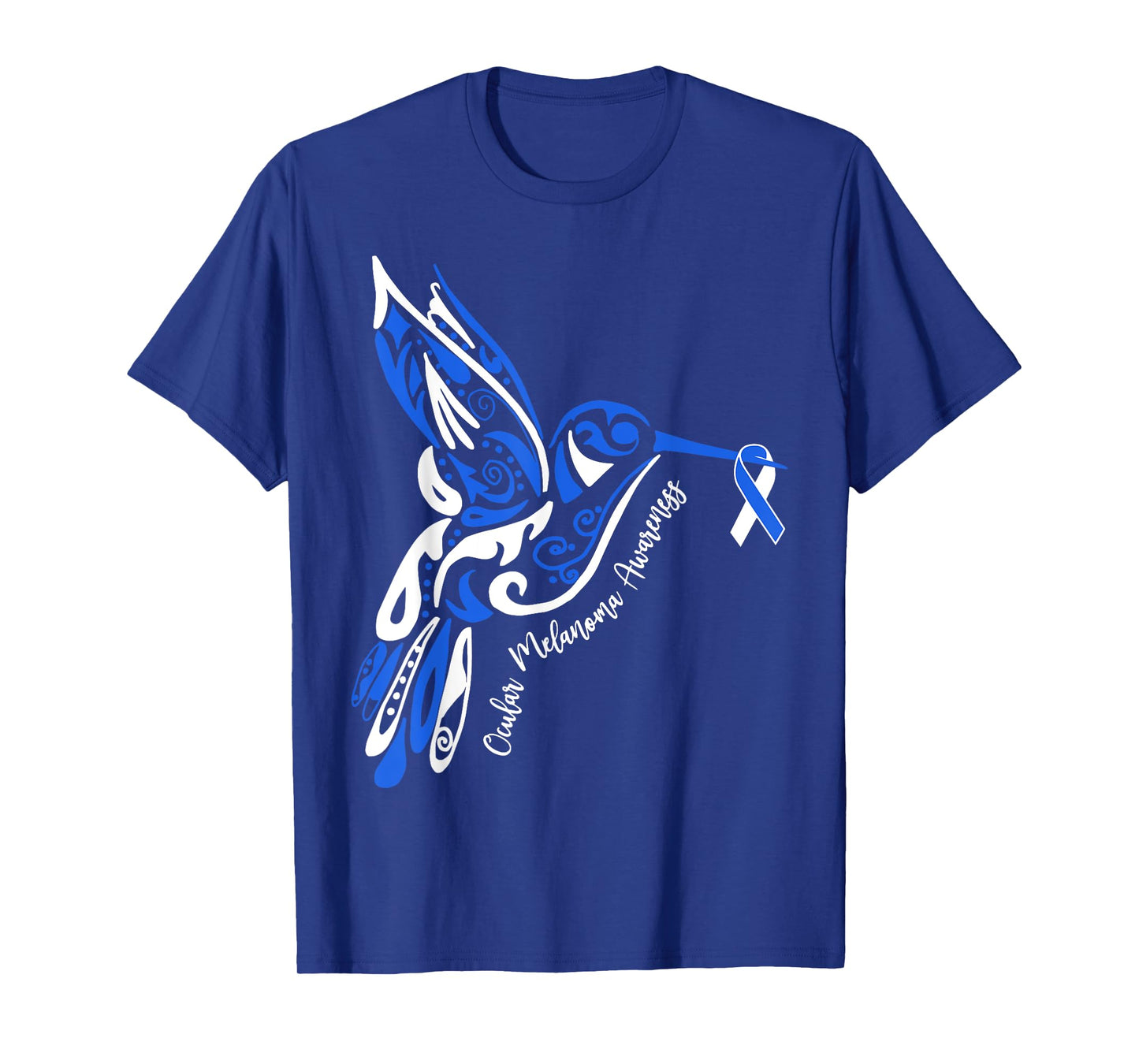 Ocular Melanoma Awareness Eye Cancer Hummingbird Ribbon T-Shirt