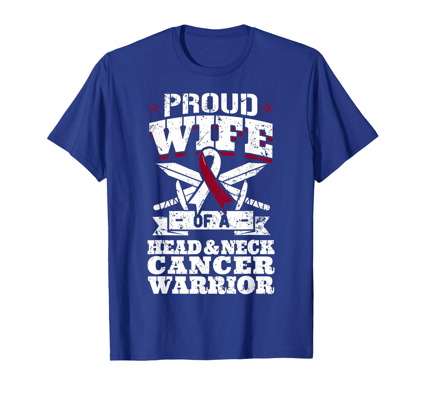 Proud Wife Of A Head & Neck Cancer Warrior Awareness Ribbon T-Shirt