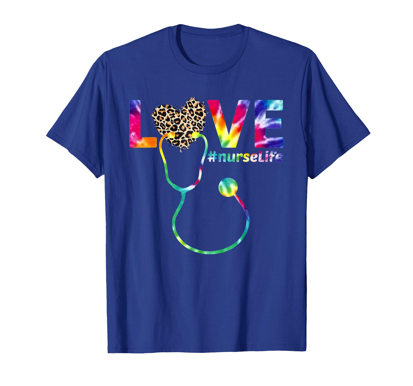 Nurse Life RN LPN CNA Healthcare Leopard Nurse Week tie dye T-Shirt