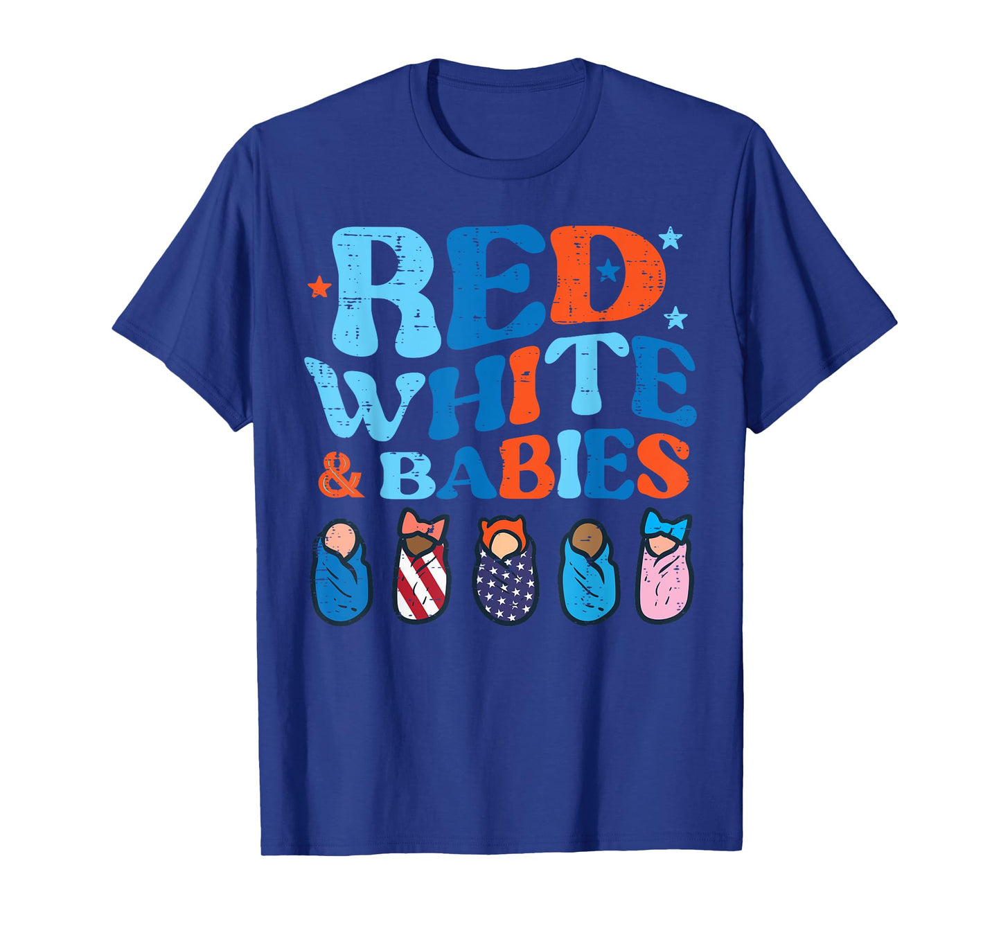4th July Nicu Nurse Red White Babies Patriot Scrub Top Women T-Shirt
