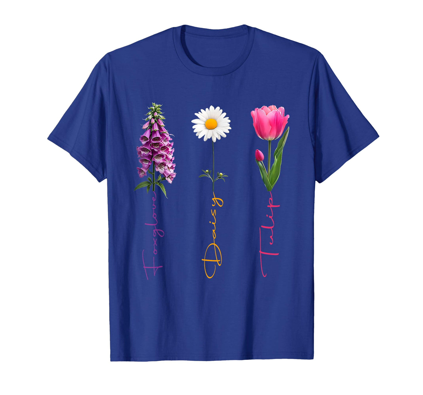 Foxglove Daisy Tulip Floral Subtle Floral Flowers T-Shirt