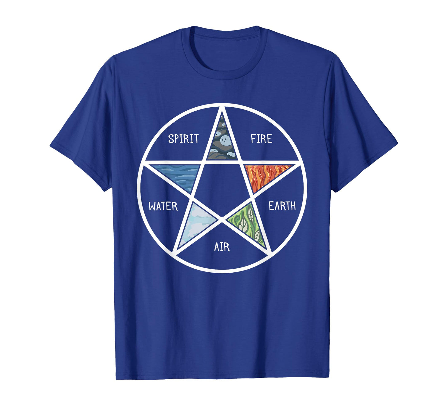 Pentagram Air Fire Water Spirit Earth Pagan Witchcraft Wicca T-Shirt