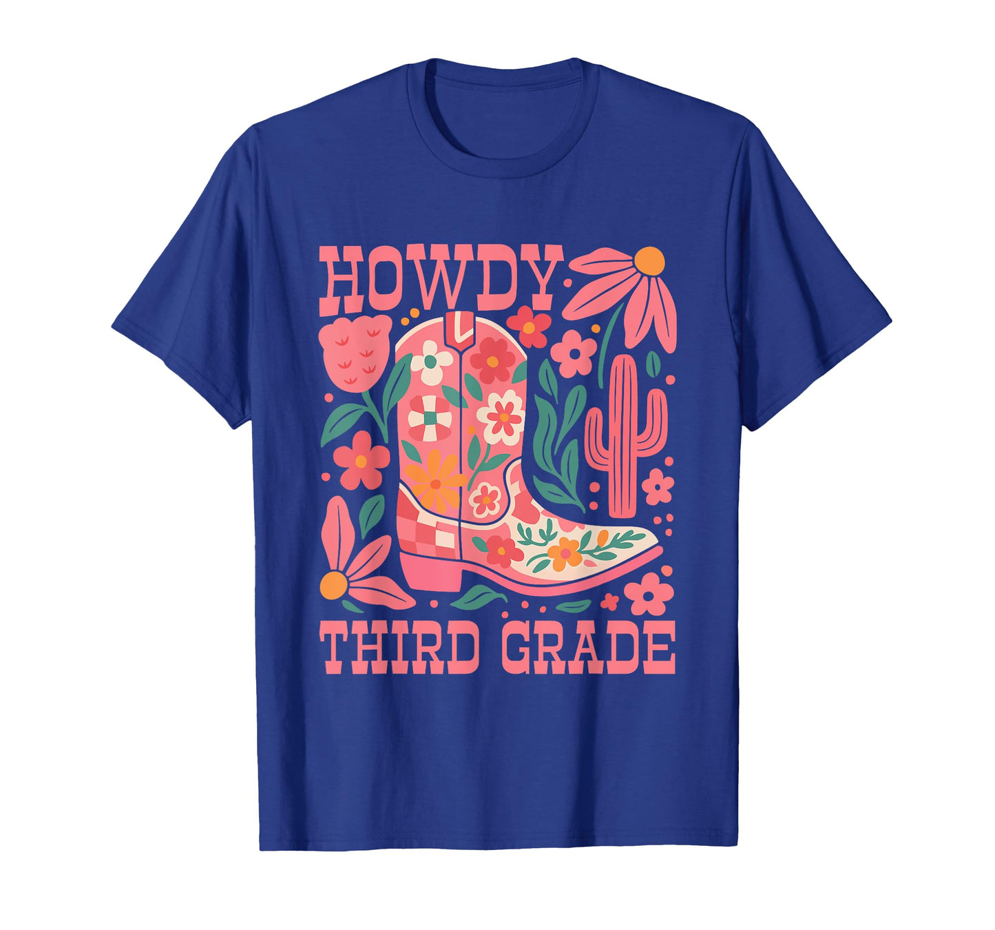 Howdy Third Grade Western 3rd Grade Teacher Cowboy Cowgirl T-Shirt