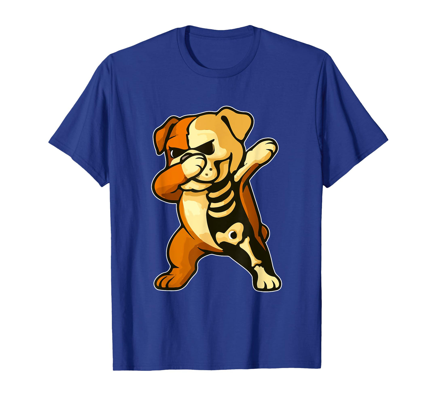 Dabbing English Bulldog Half Skeleton Halloween Owner Lover T-Shirt