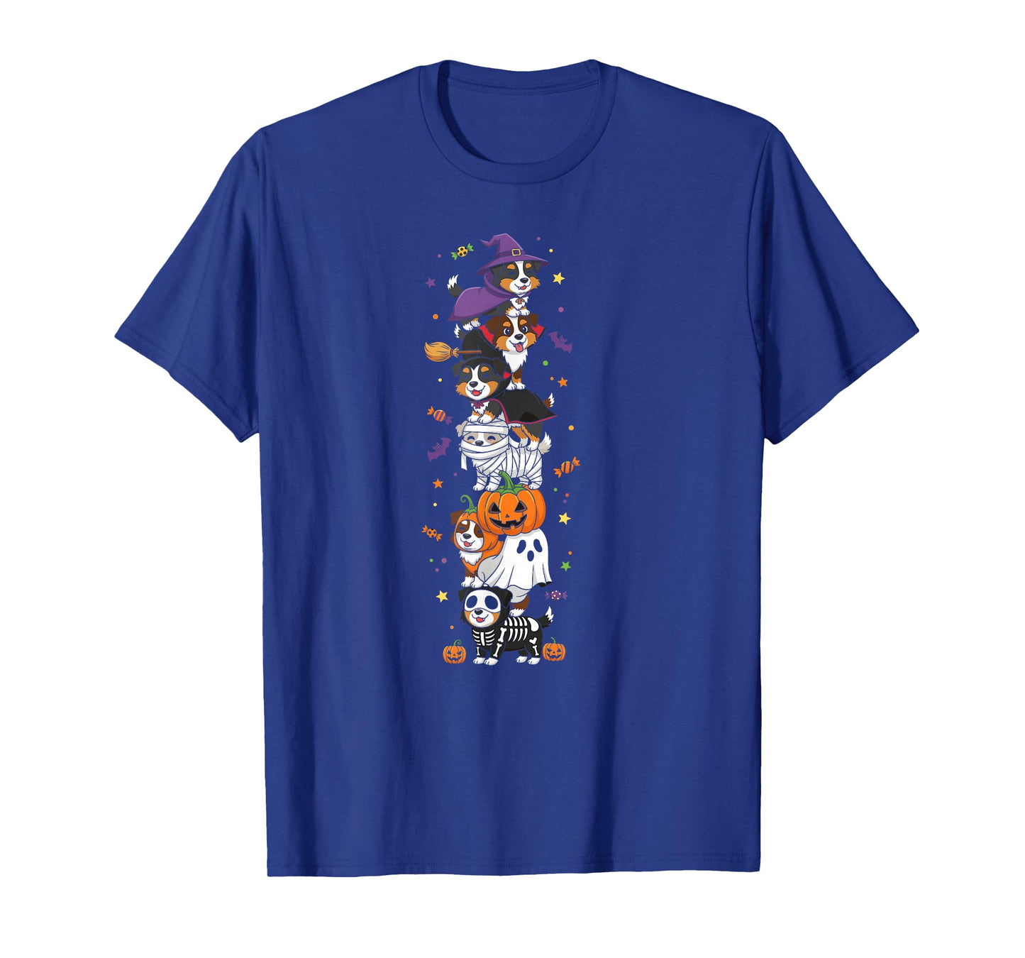Australian Shepherd Witch Ghost Halloween Kids Mens Womens T-Shirt