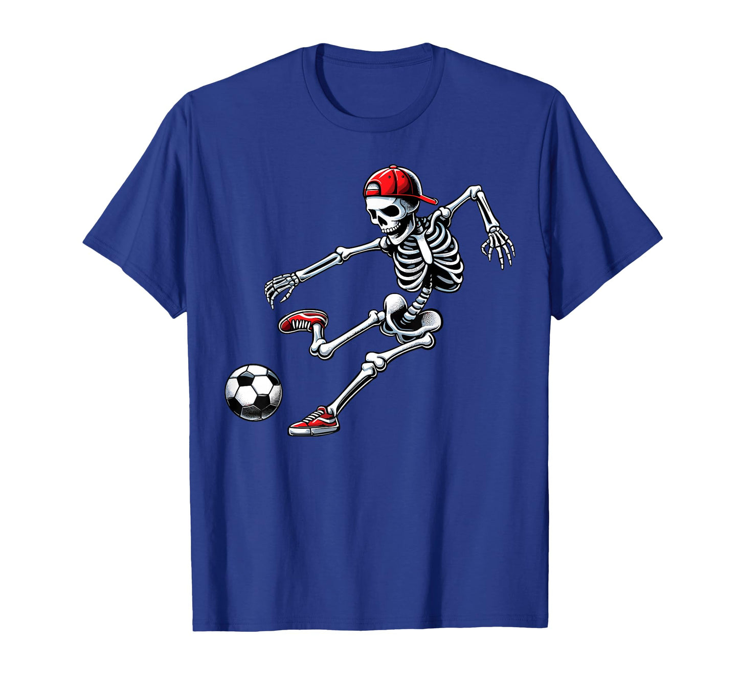Skeleton Soccer Player Halloween Sports Football Men Women T-Shirt