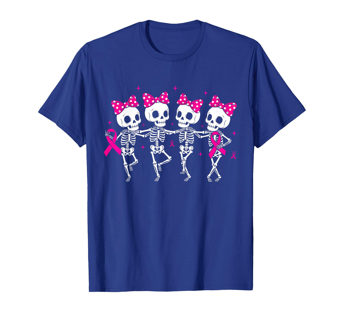 Funny Skeleton Pink Ribbon Breast Cancer Awareness T-Shirt