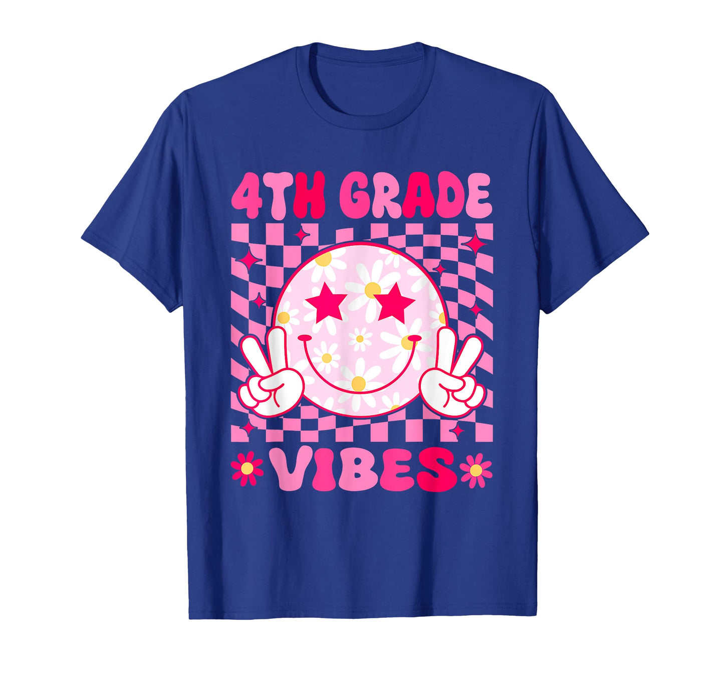 4th Grade Vibes Smile Face Fourth grade Girls Back to School T-Shirt