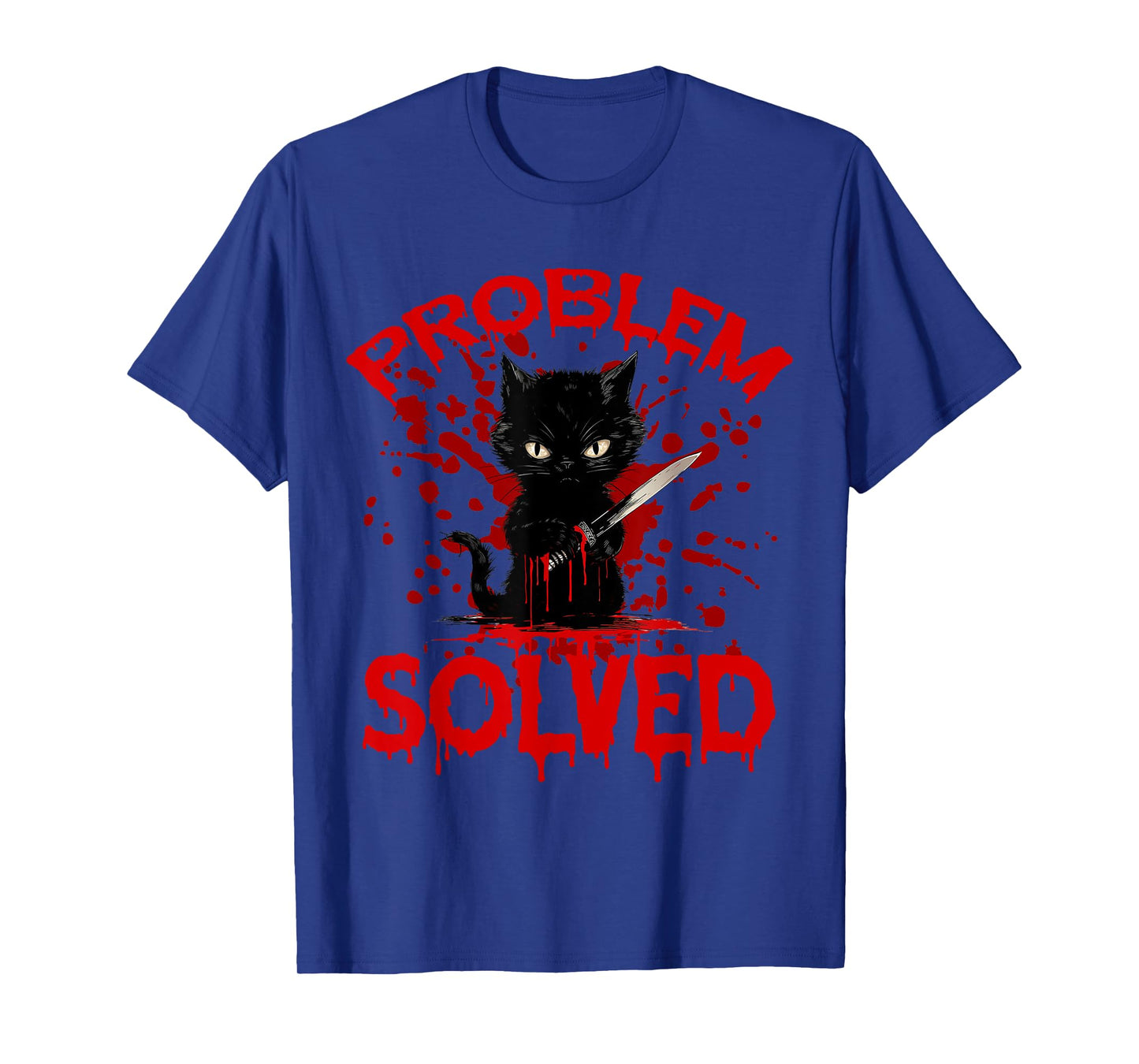 Problem Solved Black cat T-Shirt for Men Women