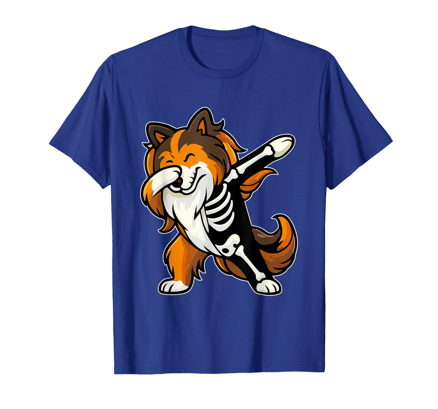 Dabbing Sheltie Half Skeleton Halloween Costume Owner Lover T-Shirt