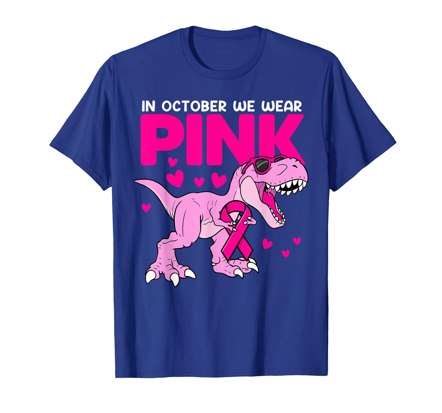 In October We Wear Pink Cute Dinosaur Breast Cancer Boys T-Shirt