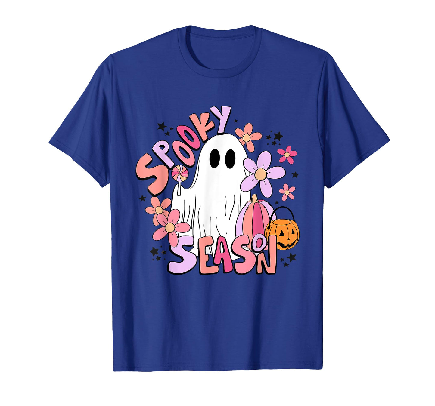 Retro Cute Ghost Spooky Season Funny Halloween T-Shirt