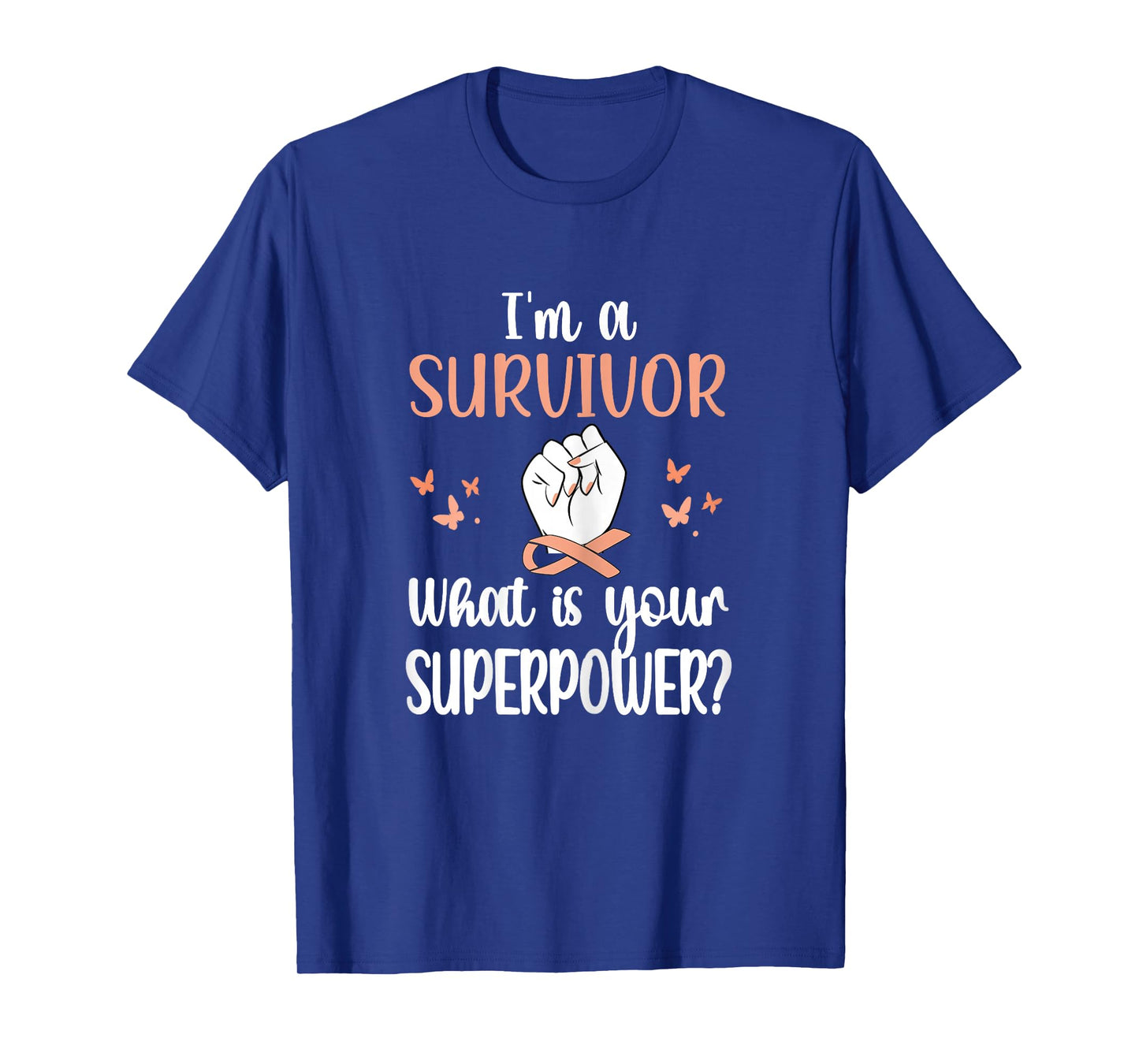 Uterine Cancer Survivor | Peach Ribbon Endometrial Cancer T-Shirt