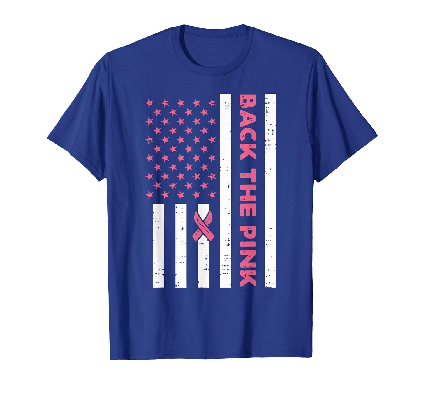 Breast Cancer Back The Pink US Flag Awareness Women Men Kids T-Shirt