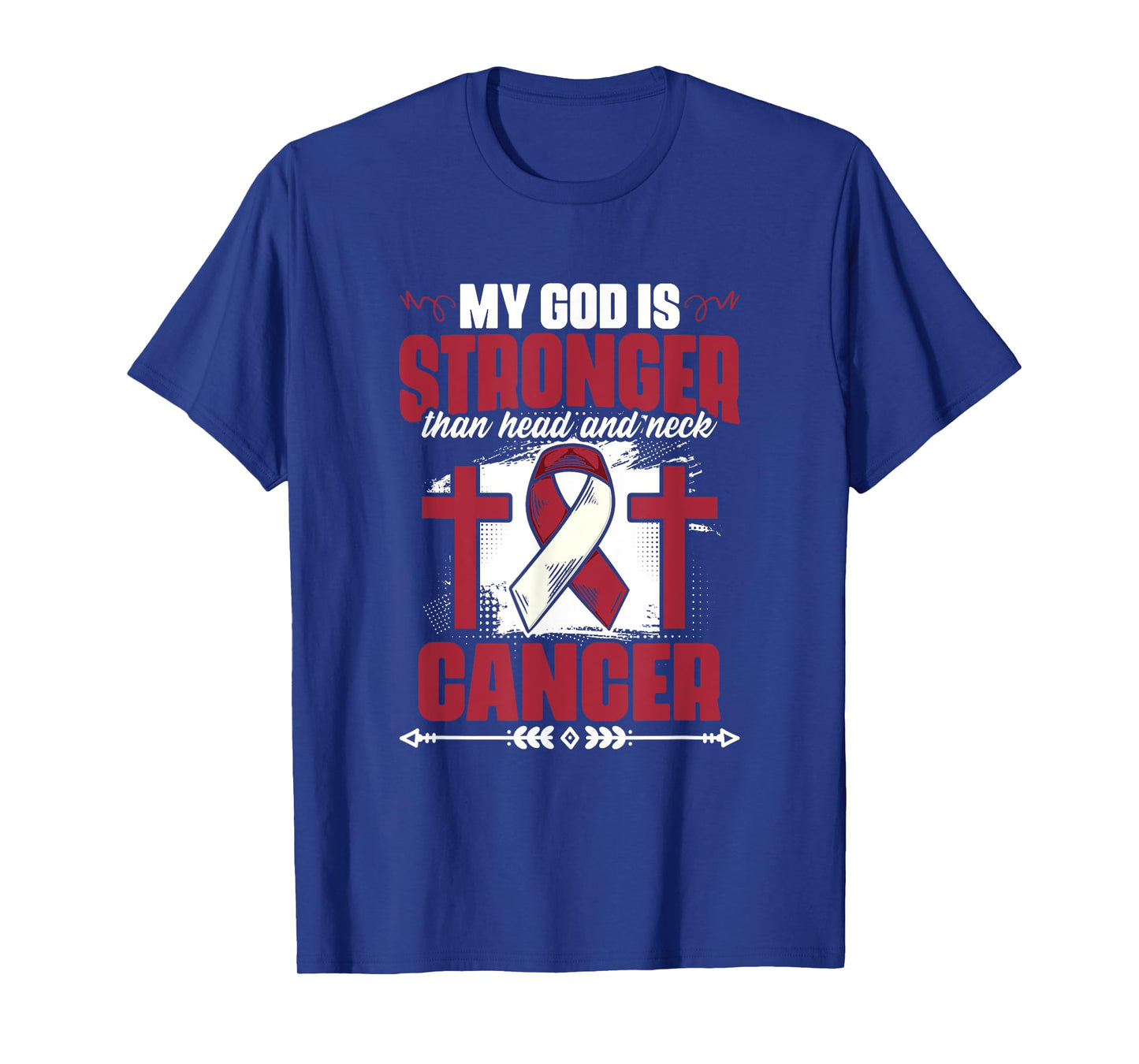 God Stronger Than Head And Neck Cancer Throat Cancer T-Shirt