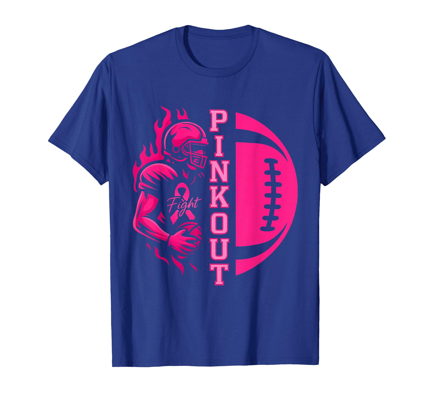 Pink Out Tackle Football Breast Cancer Awareness Men Boys T-Shirt