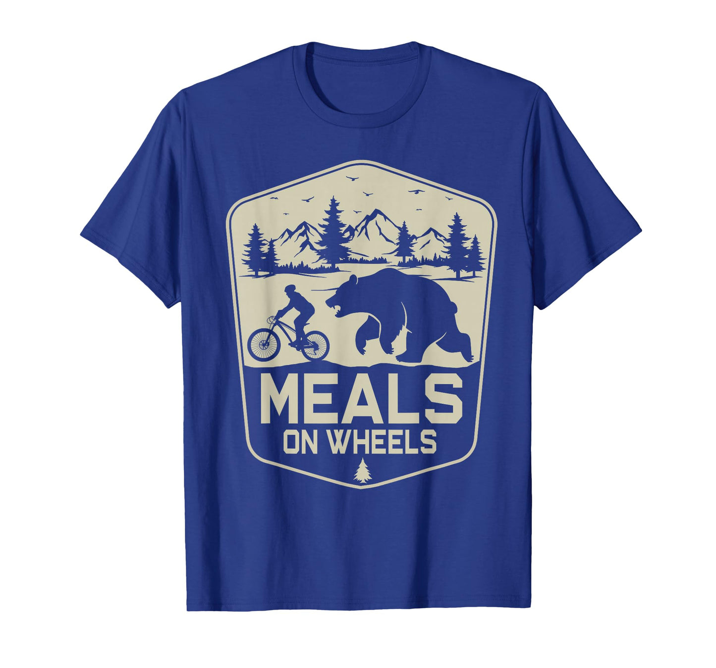 Meals On Wheels Cycling Bear Mountain Biking Nature T-Shirt