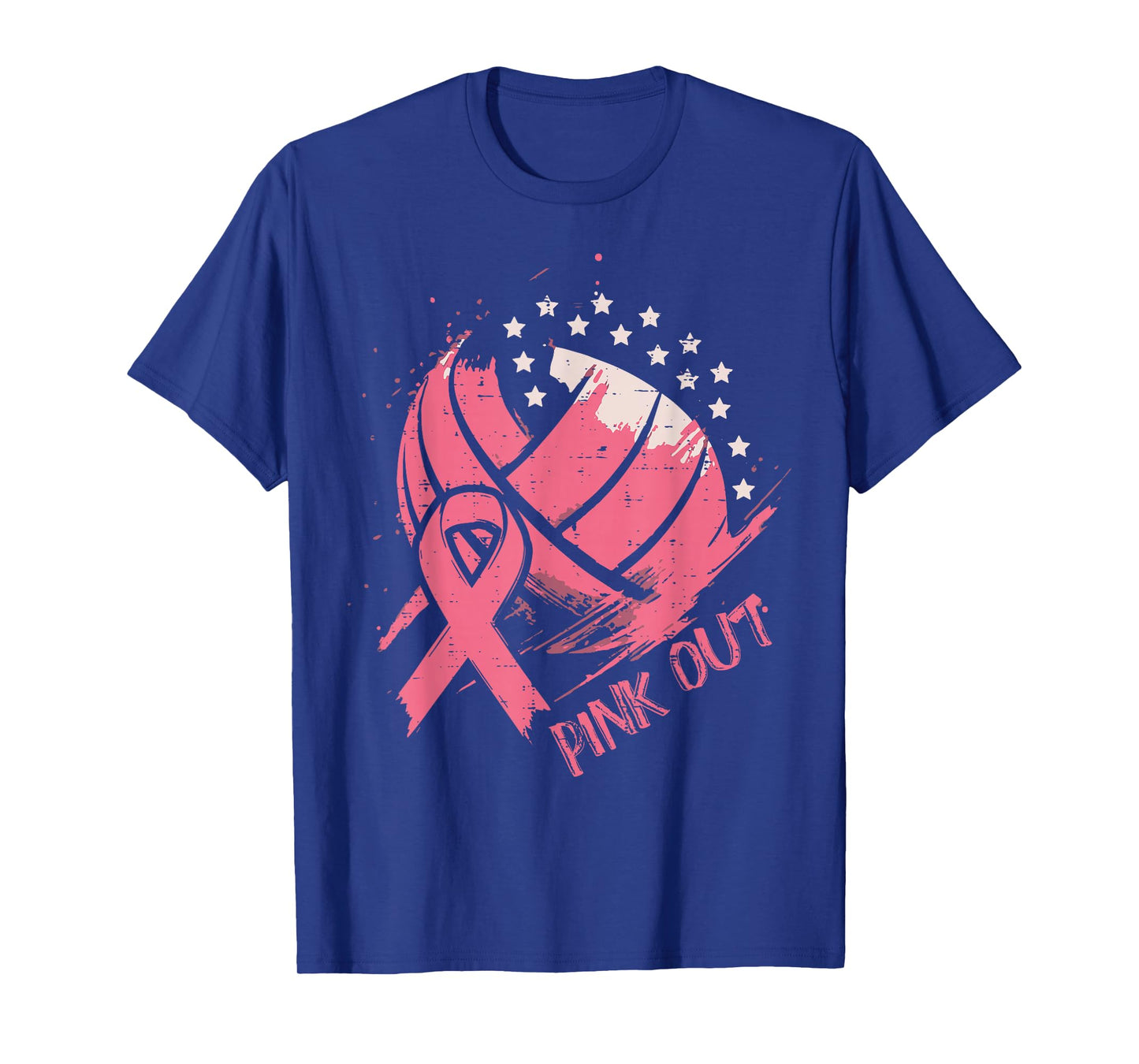 Breast Cancer Ribbon Volleyball Pink Out Aware Women Men Kid T-Shirt