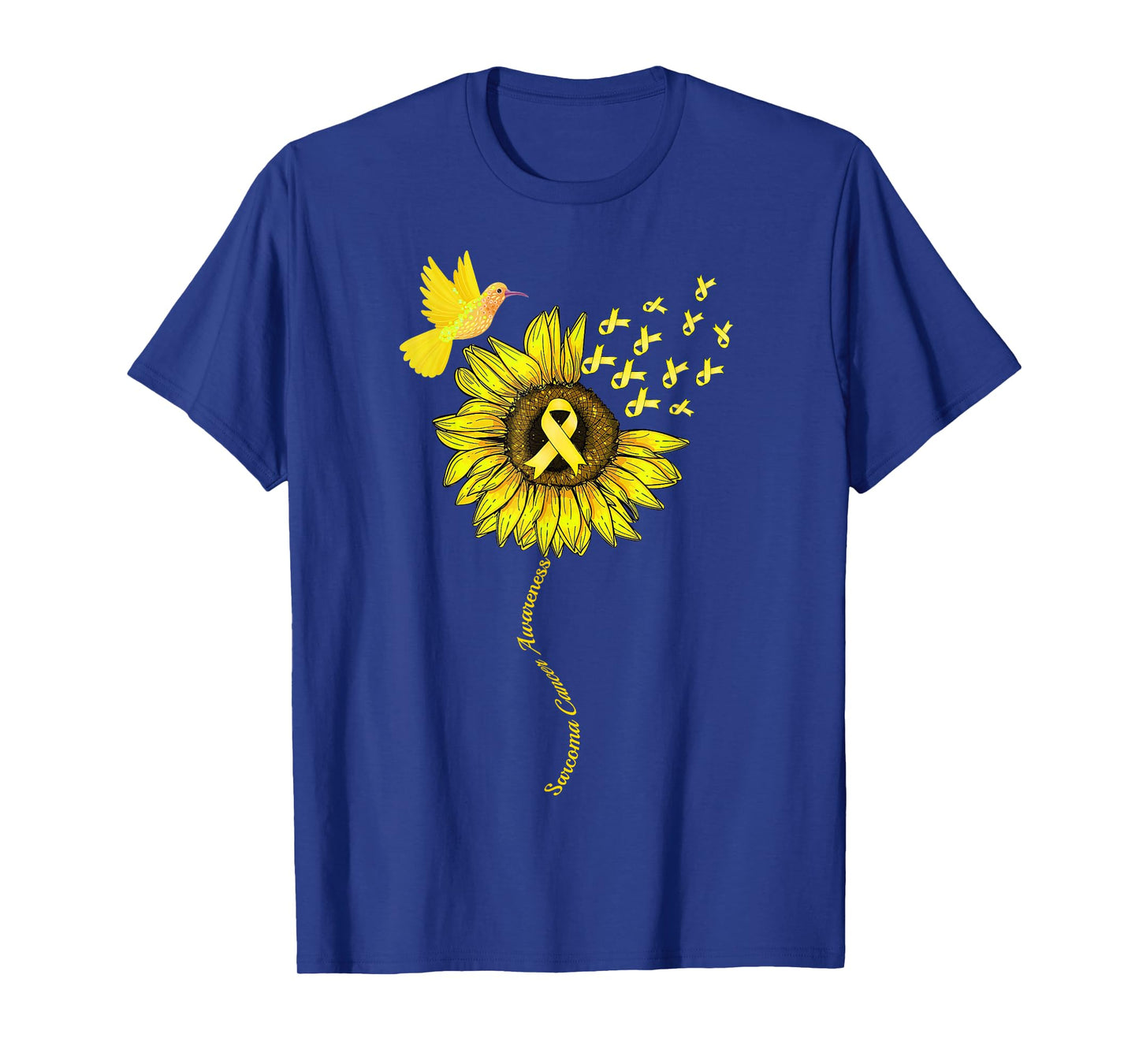 Sarcoma Cancer Awareness Sunflower Yellow Ribbon Support T-Shirt