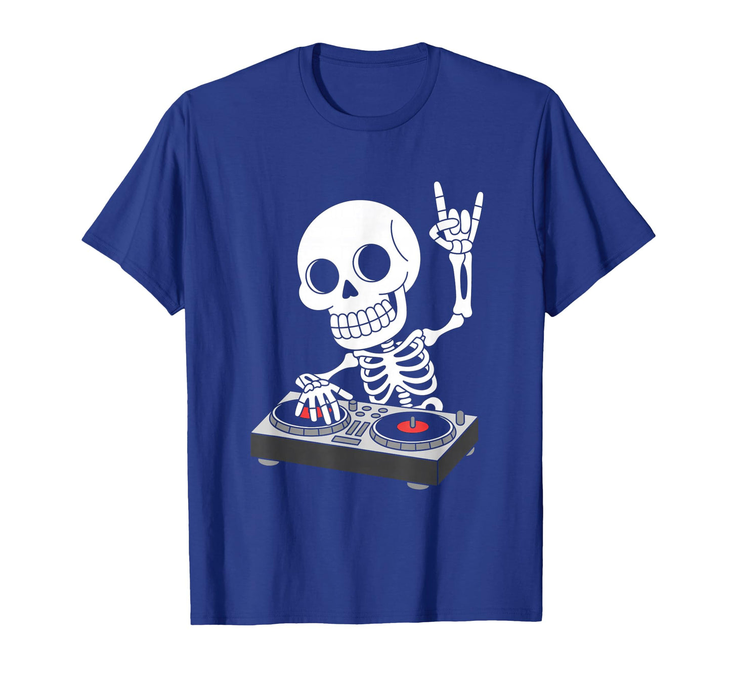 Skeleton DJ on Turntables EDM Synthesizer Rave Music Ghost T-Shirt