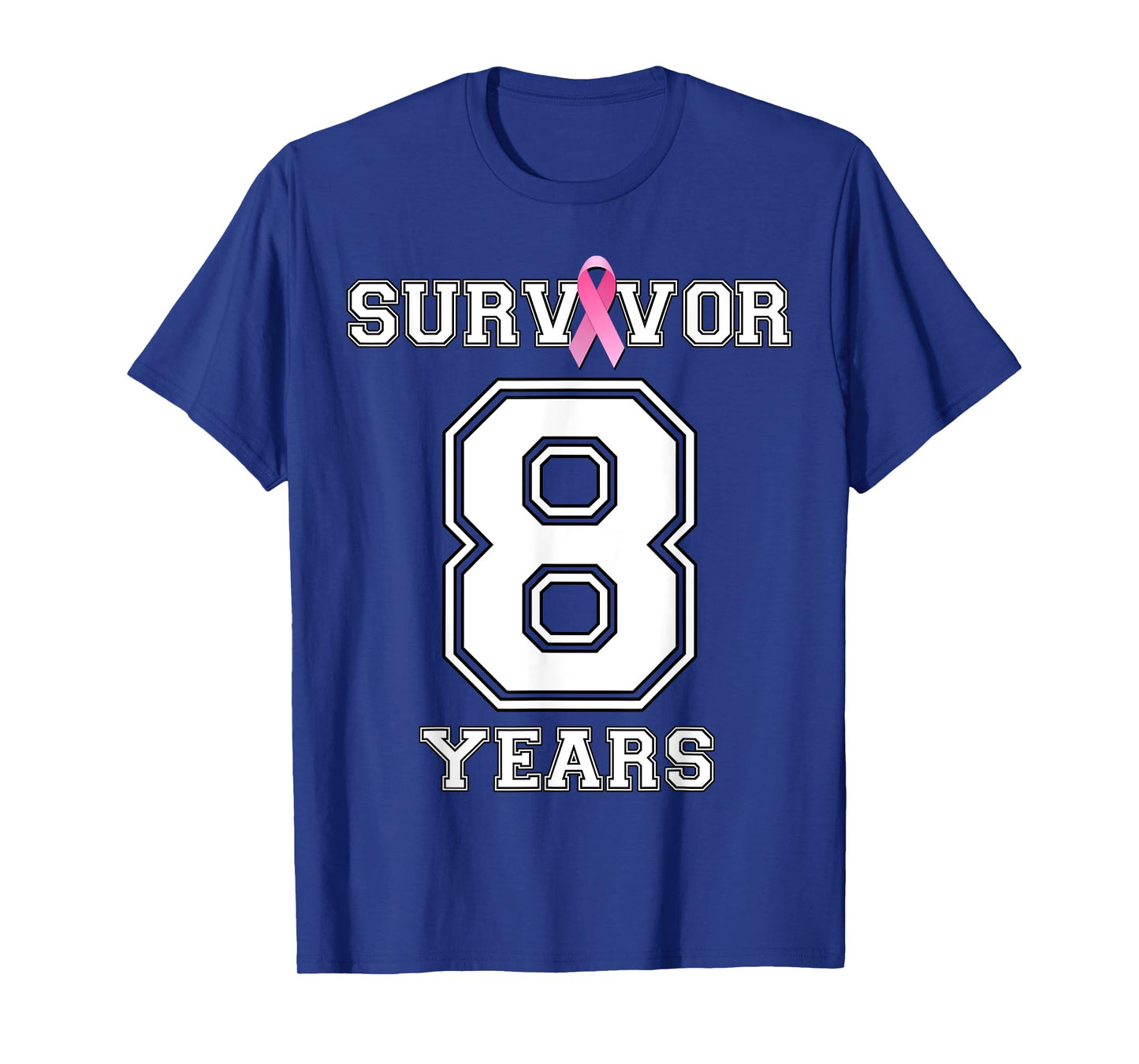 8 Years Breast Cancer Survivor Pink Ribbon Awareness ZL T-Shirt