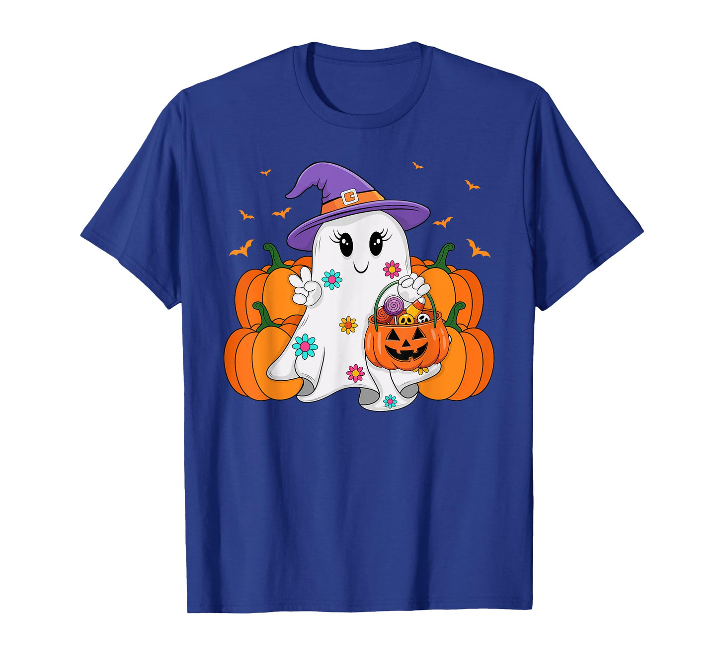 Pumpkin Fall Halloween Costume Funny Spooky Season Ghost T-Shirt