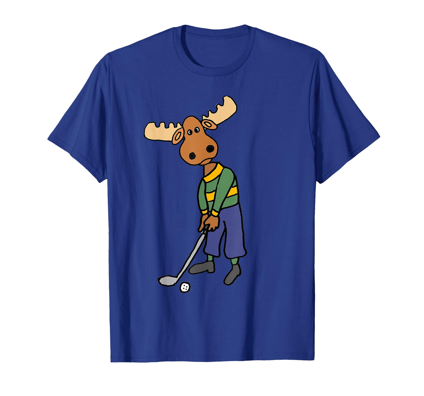 Smileteessports Funny Moose Playing Golf Sports Cartoon T-Shirt