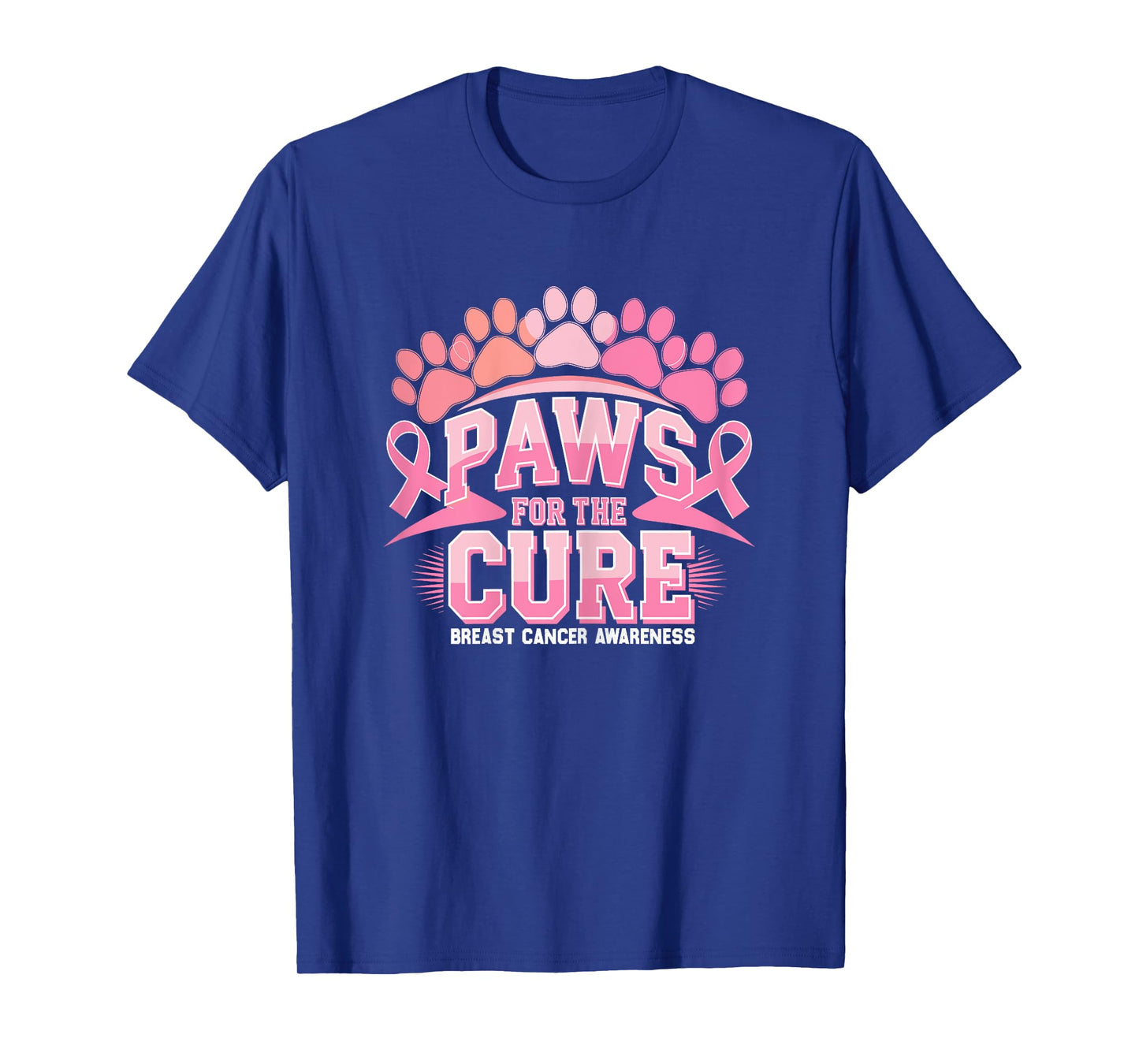 Paws For The Cure Breast Cancer Awareness Dog Cat Lover T-Shirt for Women