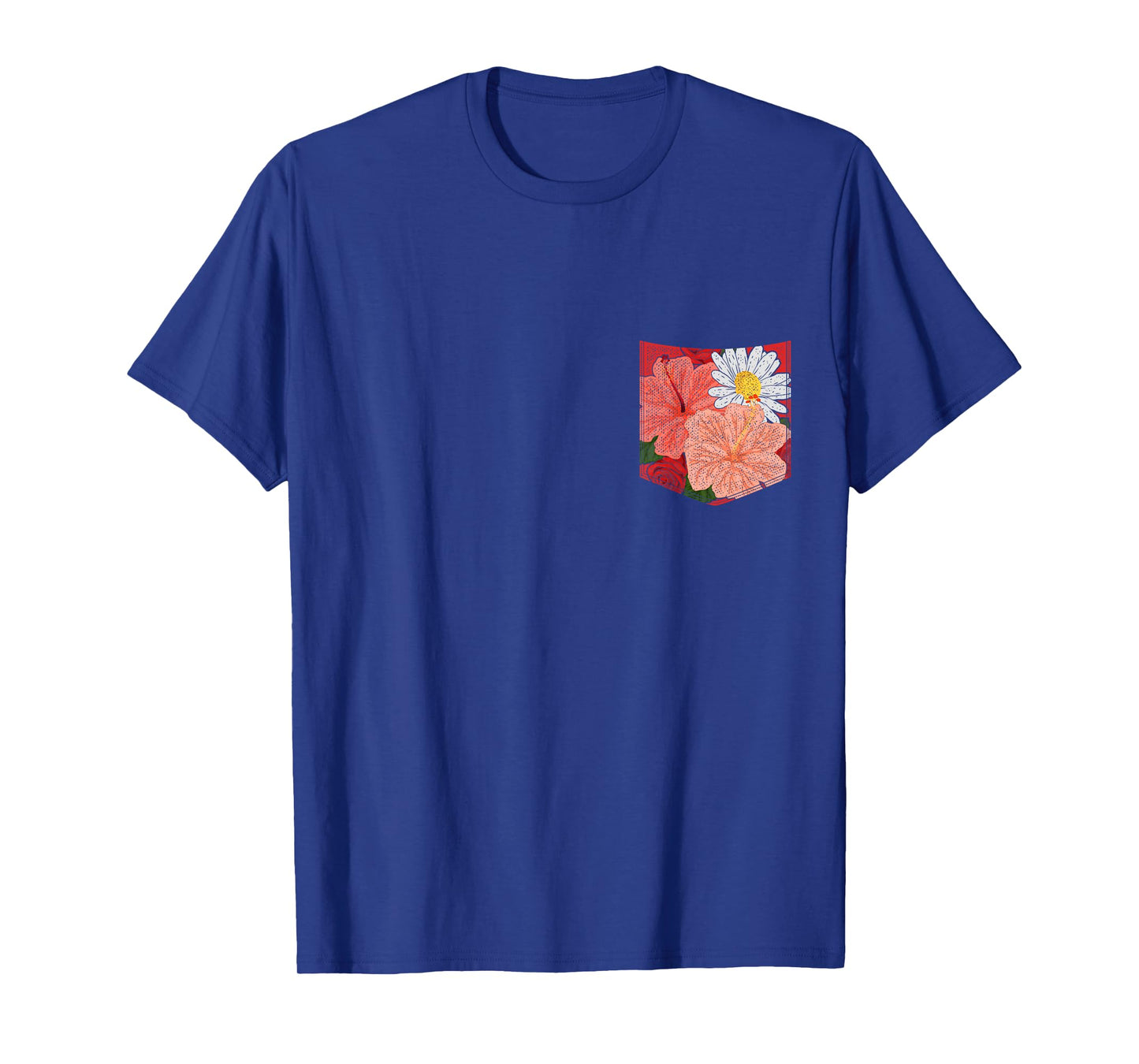 Flower Blossom Hibiscus Daisy Floral Pocket Botanical T-Shirt