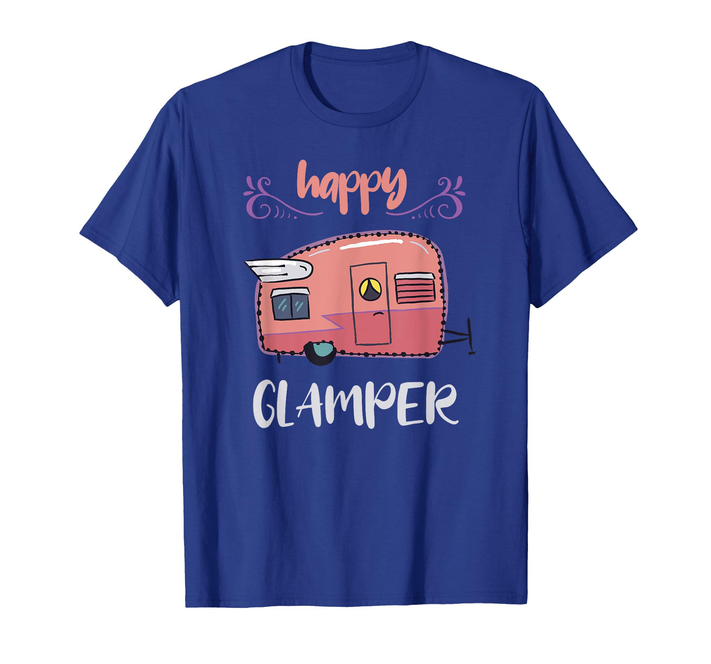 Happy Glamper Camping Girls Vacation Glamping Cute Trailer T-Shirt