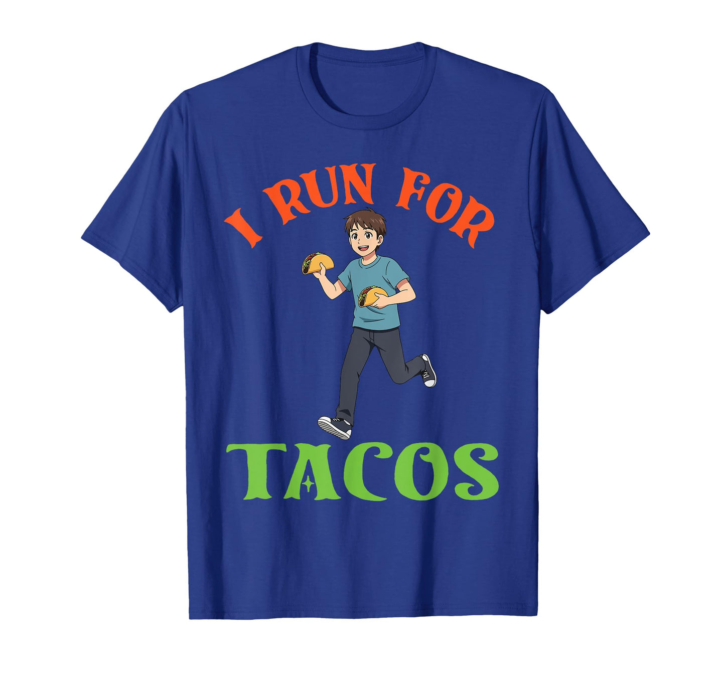 Cute Boy with Taco I Run for Tacos Funny Taco Runner Lover T-Shirt