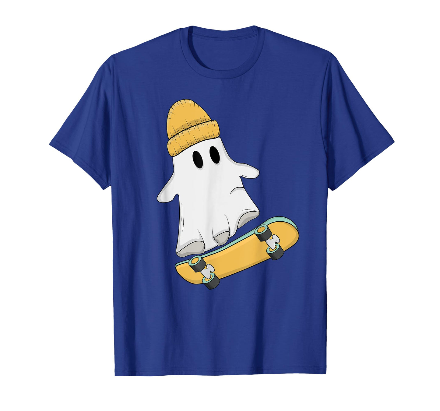 Skateboarding Ghost Funny Skater Ghost Lazy Halloween T-Shirt