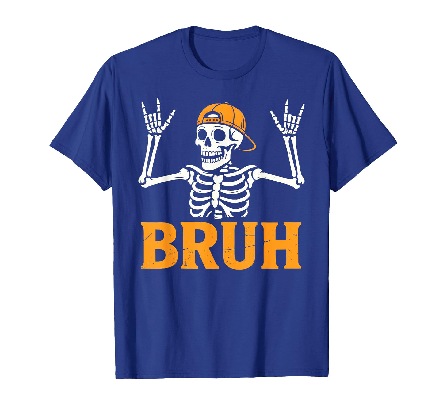 Bruh Punk Rock Skeleton Cool Rocker Halloween Men Boys Kids T-Shirt