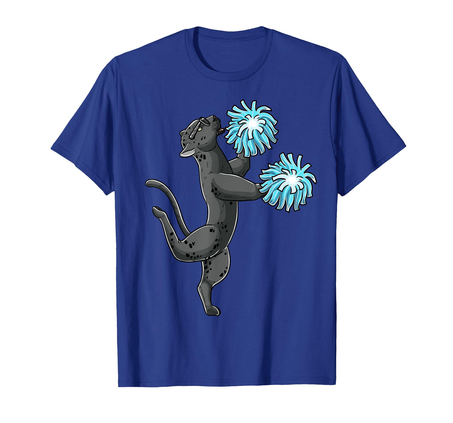 LuvCheerMal Cheerleading Panther Cheerleader Cheer Flyer T-Shirt, Small, Black
