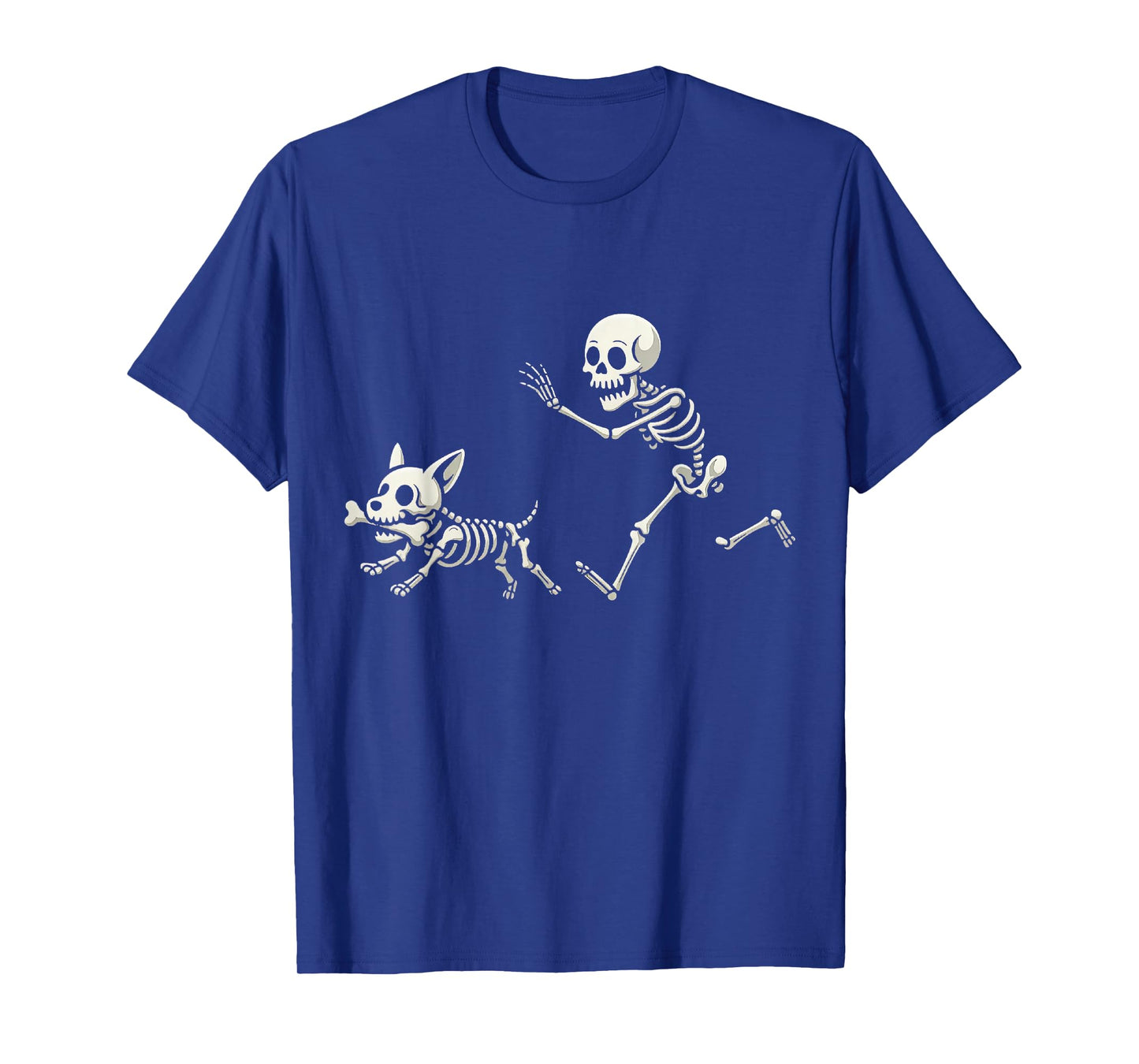 Halloween Dog, Funny Skeleton Chasing Dog Men Women T-Shirt