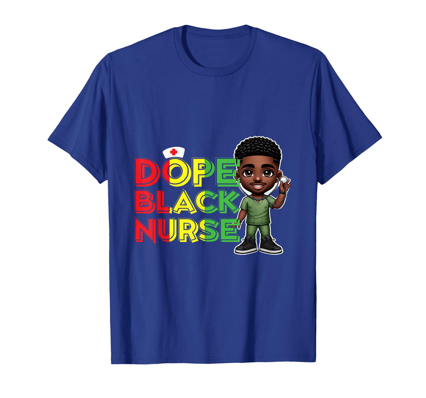 Fun Dope Black Nurse Juneteenth Design for Male Nurses Pride T-Shirt