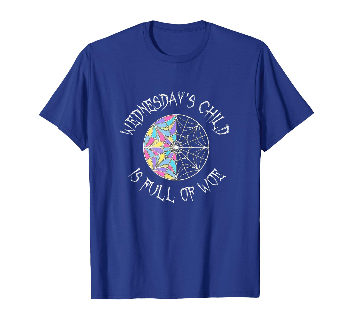 Wednesday's Child is Full of Woe Black Round Colored Window T-Shirt