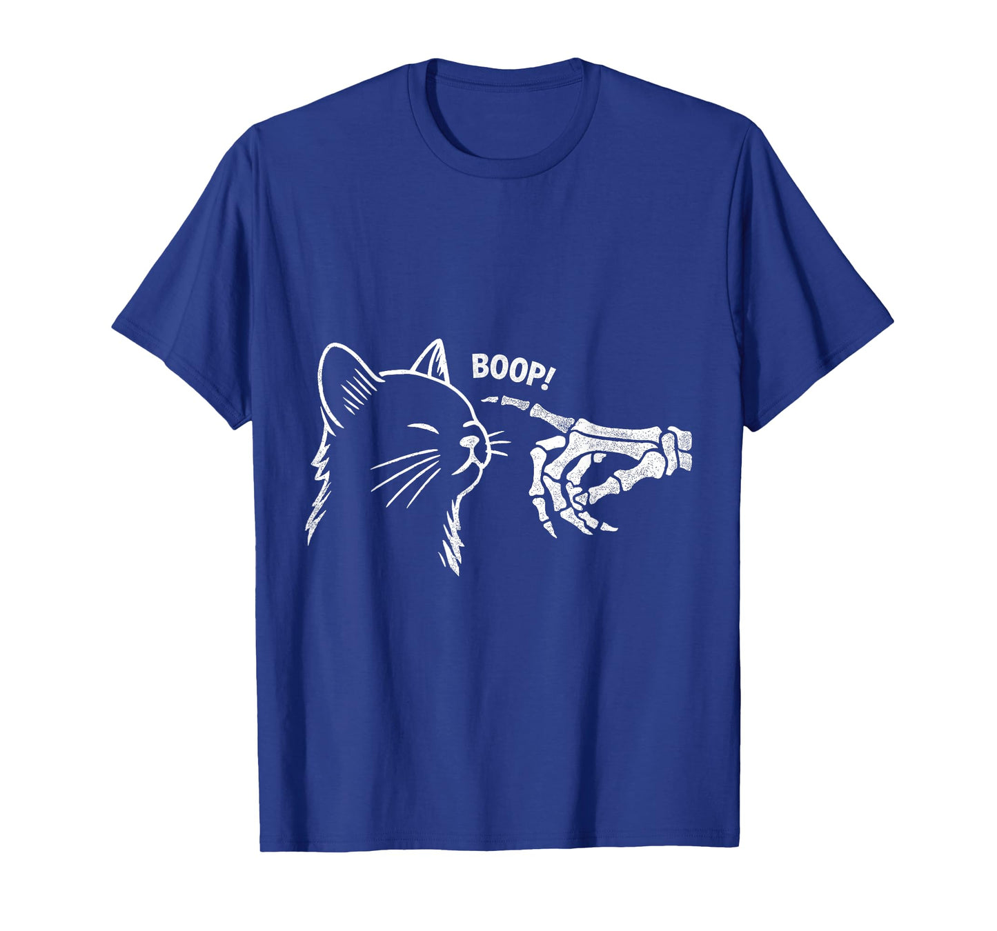 Black Cat Boop Skeleton Hand Funny Halloween Shirt T-Shirt