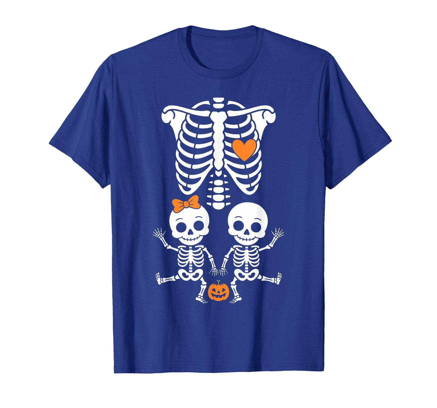 Baby Shower Skeleton Halloween Pregnancy Annoucement Twins T-Shirt