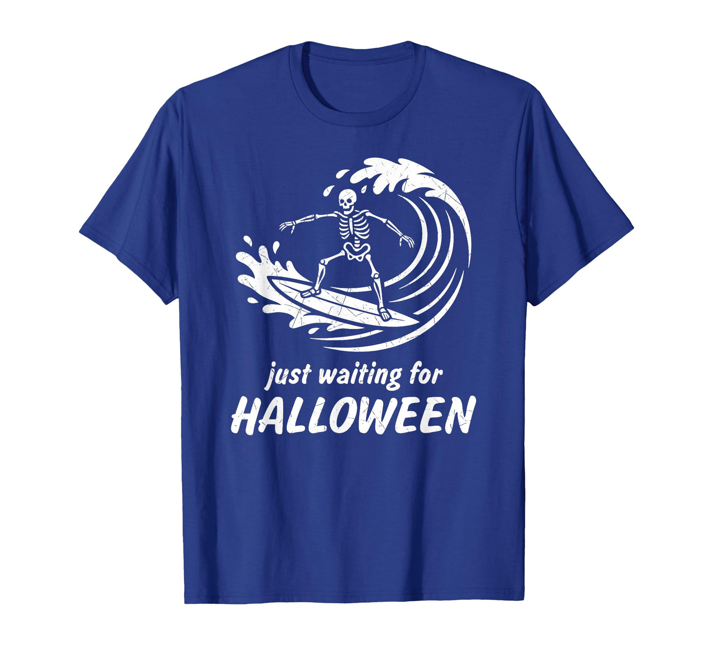 Just Waiting for Halloween Skeleton Surfing Spooky Surfer T-Shirt