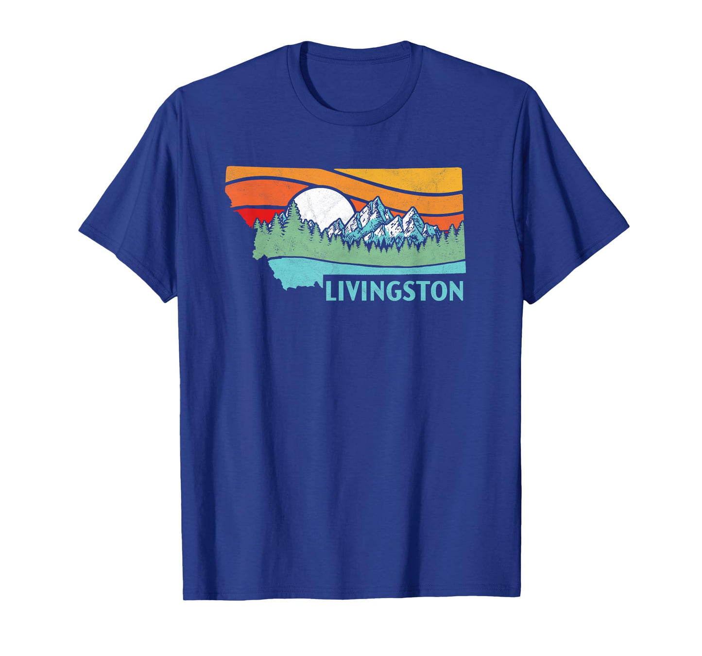 Livingston Montana Outdoors Retro Mountains & Nature Shirt T-Shirt